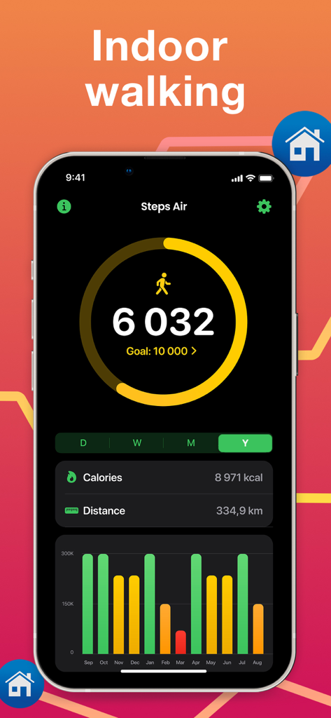 Steps Air: Step & Walk Tracker - Steps Air app interface showing daily step count and activity statistics