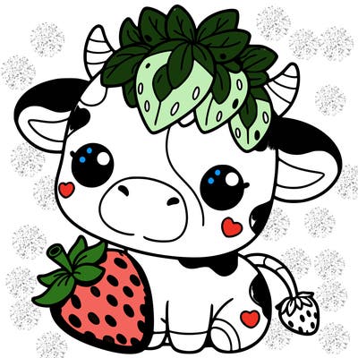 cute strawberry cow
