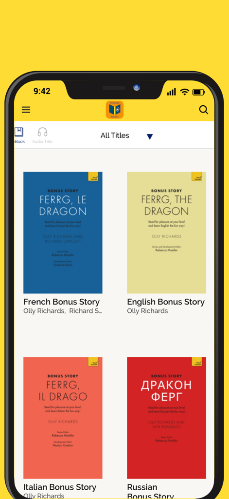 ForeignLanguage Graded Readers - Biblioteca de libros electrónicos de aprendizaje de idiomas en la aplicación Lecturas Graduadas en Idiomas Extranjeros