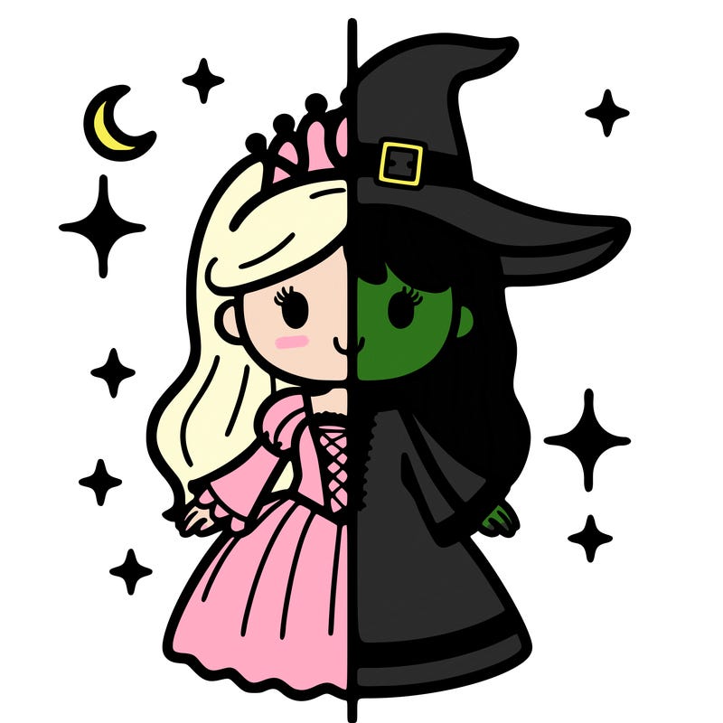 split princess and witch
