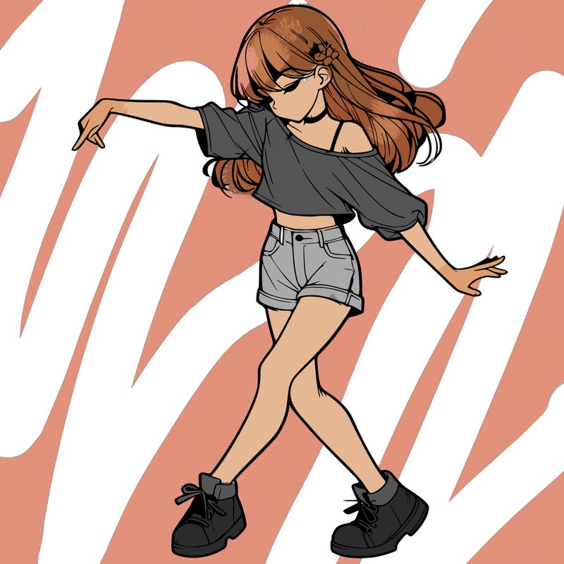 realistic girl danceing