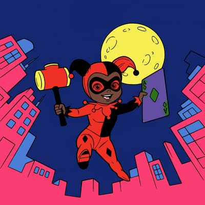 dramatic baby harley quinn