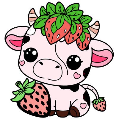 cute strawberry cow