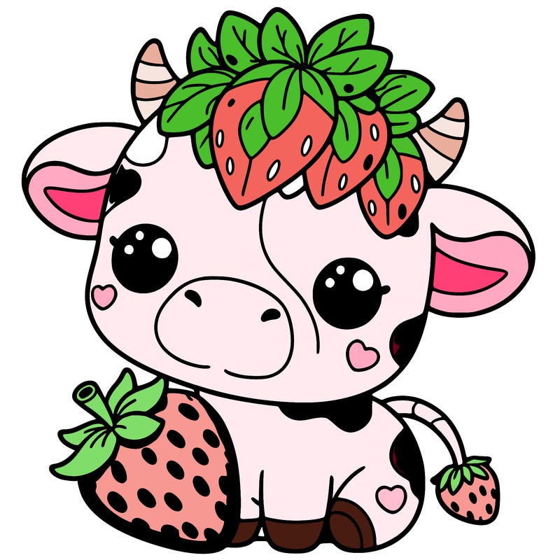 cute strawberry cow
