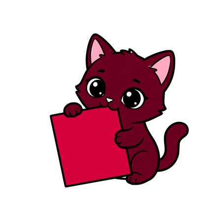 a small cat with a blank sheet of paper in its hand. the cat is sooooooo cute!