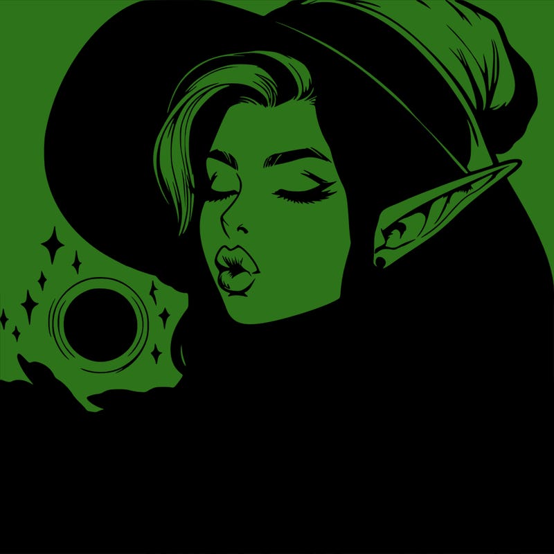 realistic elf casting a spell with lips