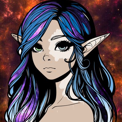 elf girl realistic dark fantasy