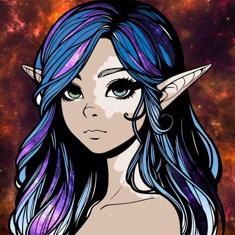 elf girl realistic dark fantasy