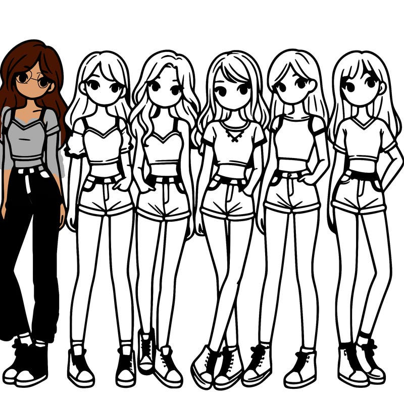 a group of girls wearing crop tops and shorts