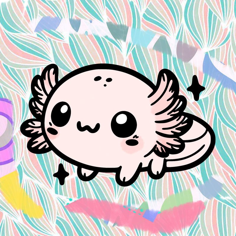 cute easy baby axolotl