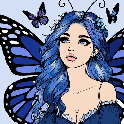 butterfly fairy realistic girl