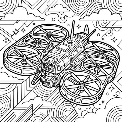 Discover the intricate world of aerial technology with our captivating Military Drone UAV coloring page. This detailed illustration offers a unique opportunity to bring a sophisticated piece of machinery to life with your favorite colors.