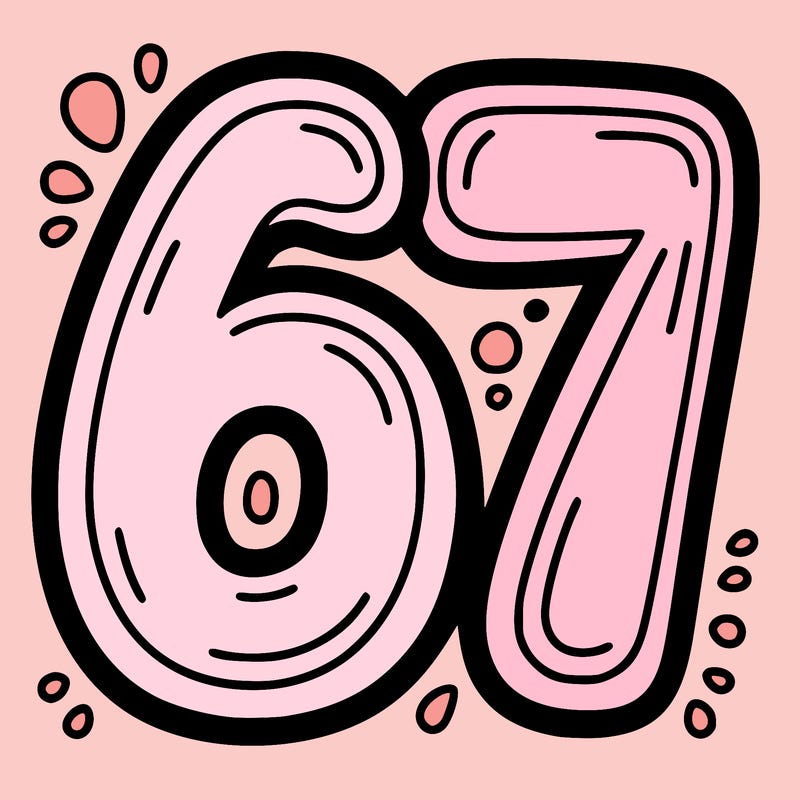 the number 67