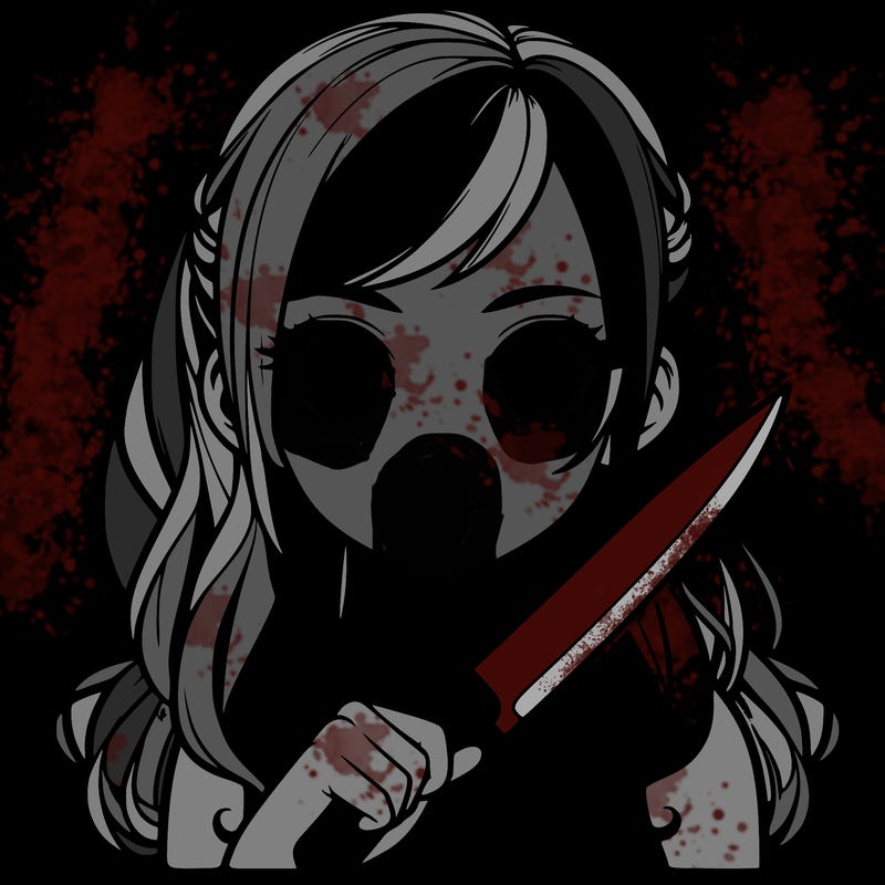 realistic girl holding a knife