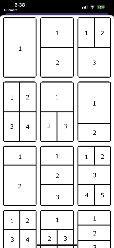 Stylo - AI Comic Artist - Selection of numbered comic book page layout templates in the Stylo app
