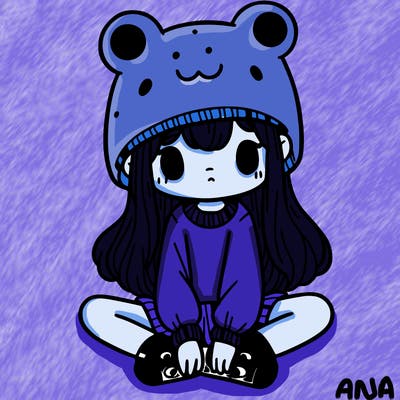 a girl wearing a frog hat and some frog socks