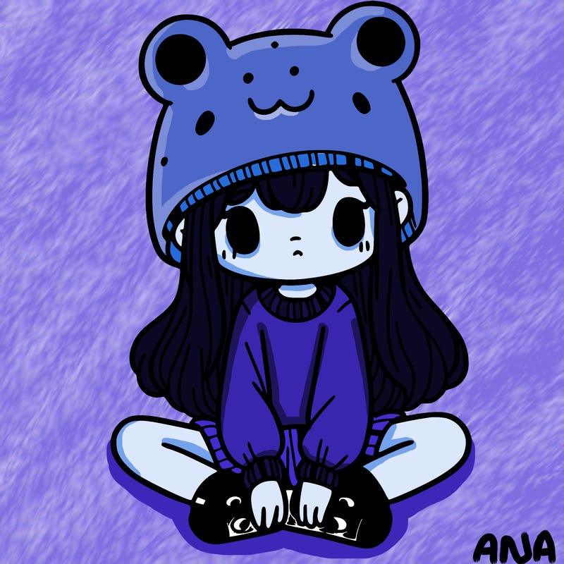 a girl wearing a frog hat and some frog socks