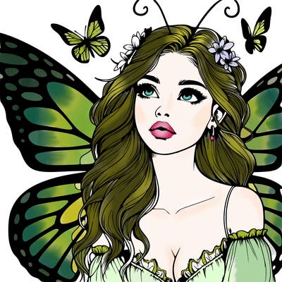 butterfly fairy realistic girl