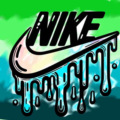 dripping nike logo