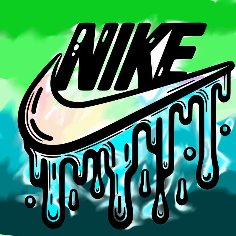dripping nike logo