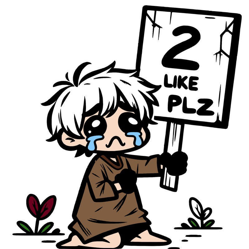 small poor toddler crying with sign that says 2 like plz