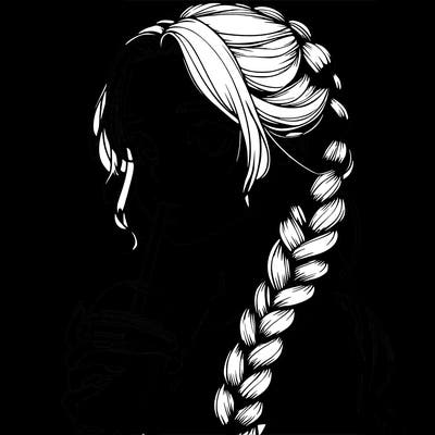 realistic girl with braided hair drinking boba