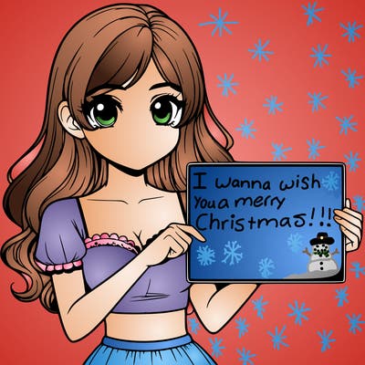 realistic pretty girl holding blank sign