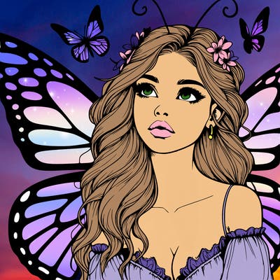butterfly fairy realistic girl