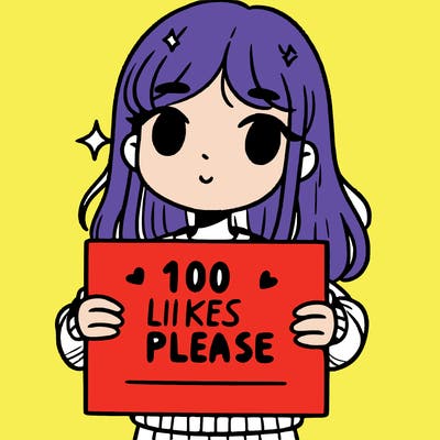 a girl holding up a sign saying 100 likes please