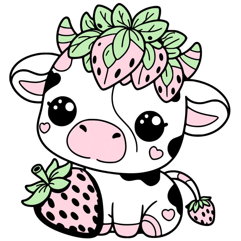 cute strawberry cow