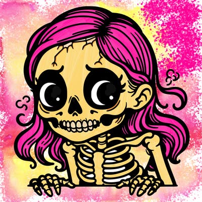 scary skeleton girl