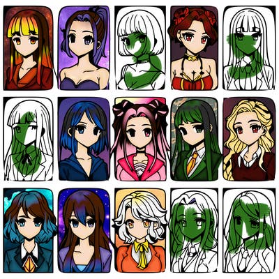 girls that look diffrent anime