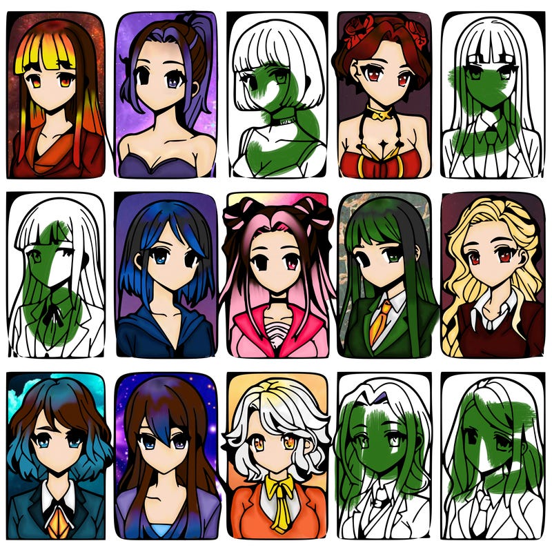 girls that look diffrent anime