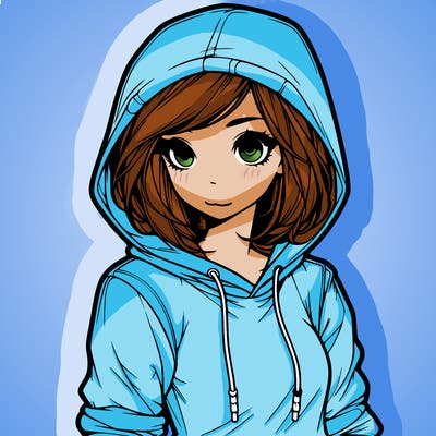 realistic girl with hoodie