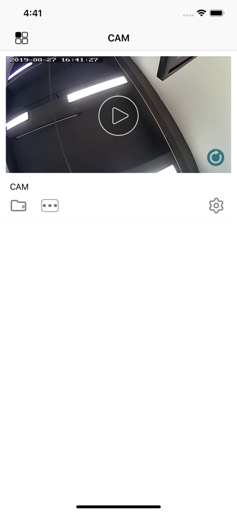 Minicam App-Oberfläche mit einem Echtzeit-Überwachungskamera-Feed