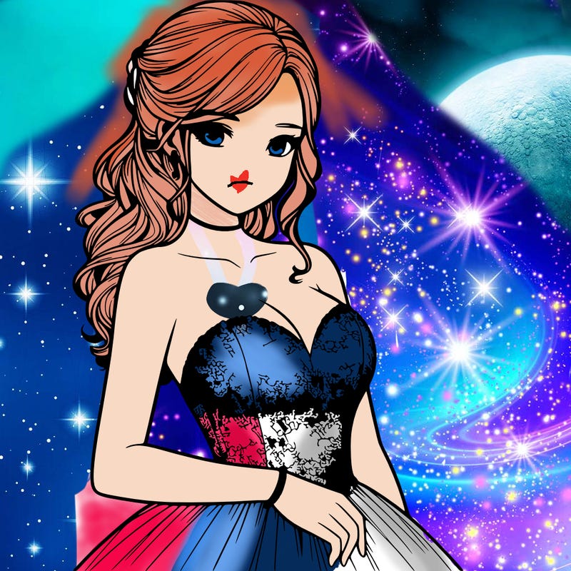 realistic girl in prom dress