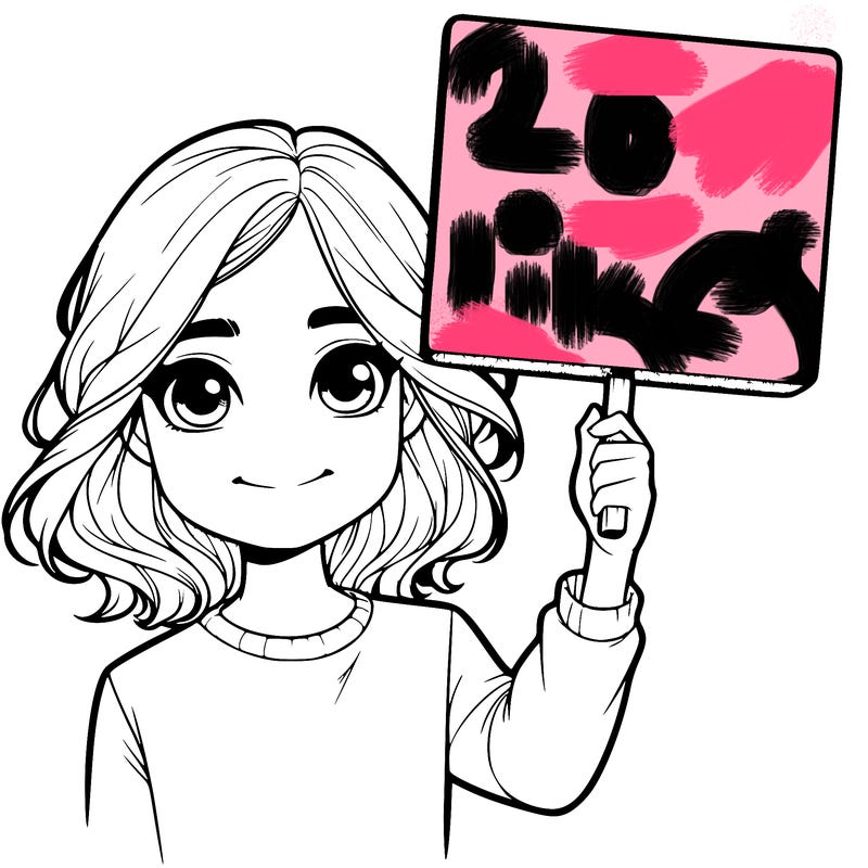 realistic girl holding up a sign