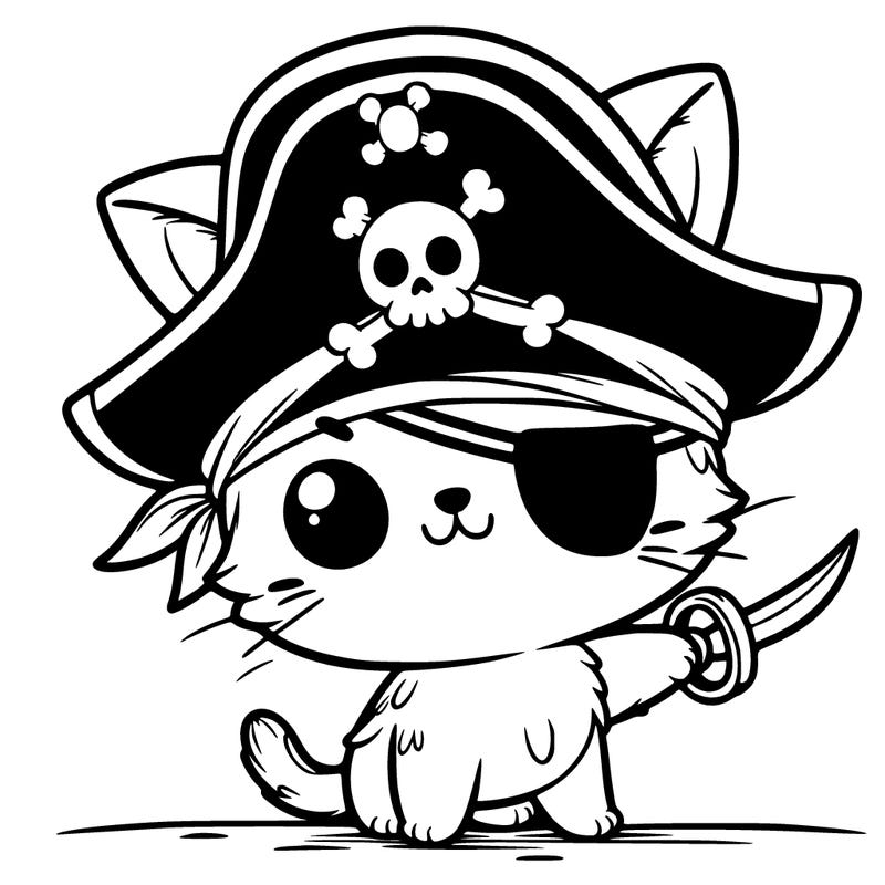cute kitty pretending to be a pirate