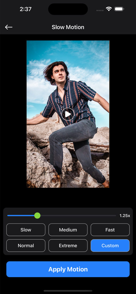 Video Compressor: Resize Video - Video speed controller screen with slow motion and fast motion options