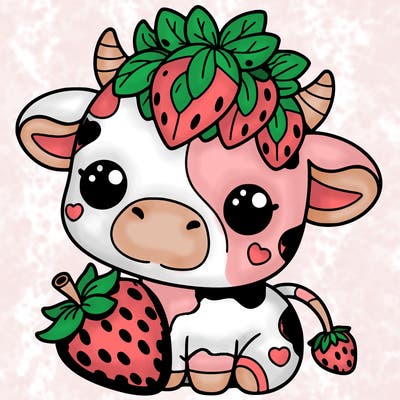 cute strawberry cow