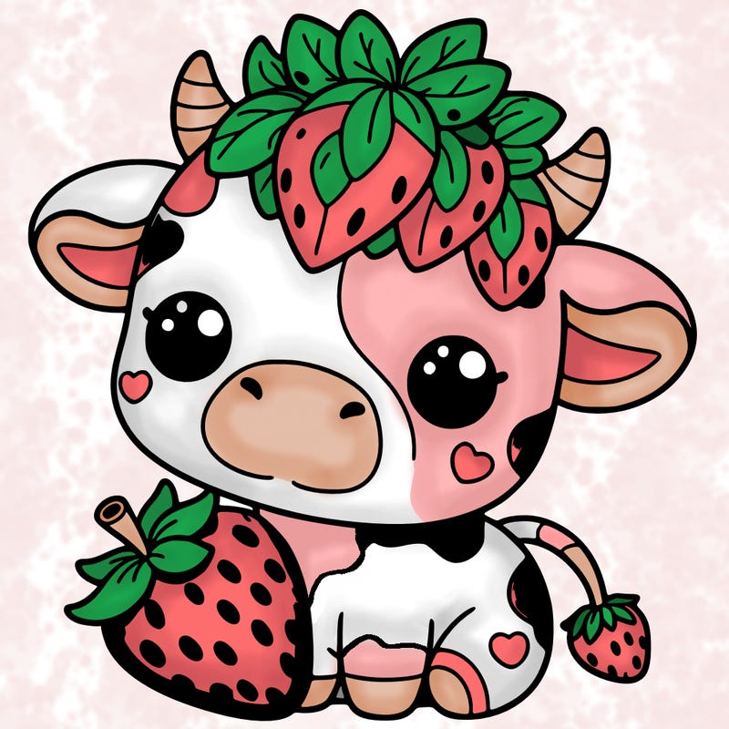 cute strawberry cow