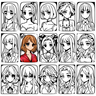 girls that look diffrent anime