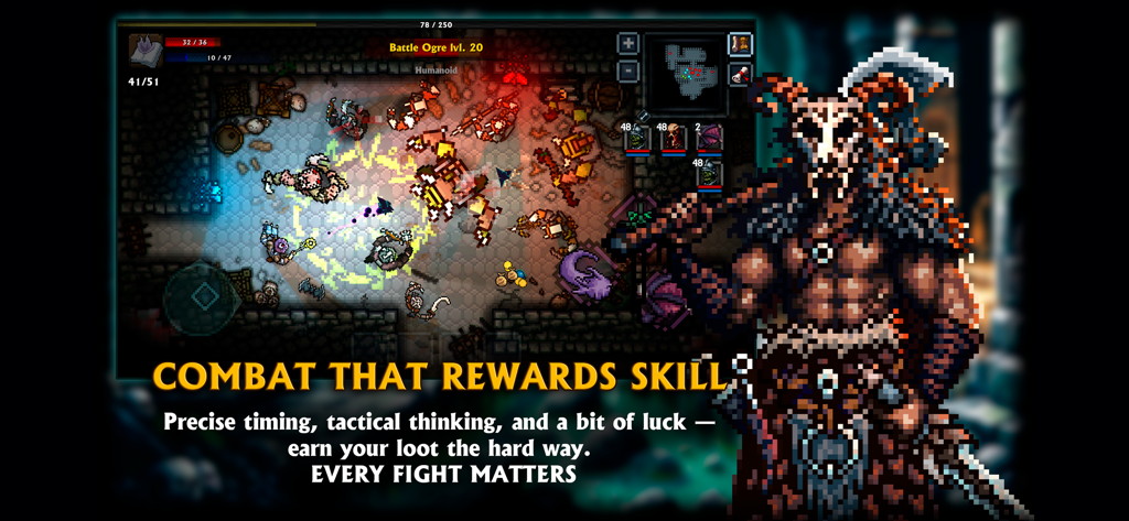Combate en mazmorras en tiempo real basado en habilidades en Pocket Rogues Ultimate