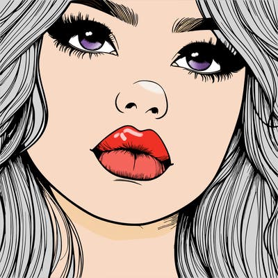 really realistic girl with lips