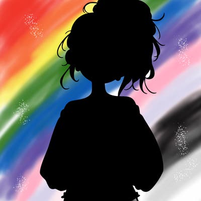 girl with a messy ponytail glasses a baggy crop top and jean shorts