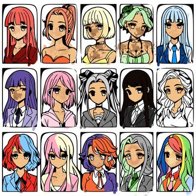 girls that look diffrent anime