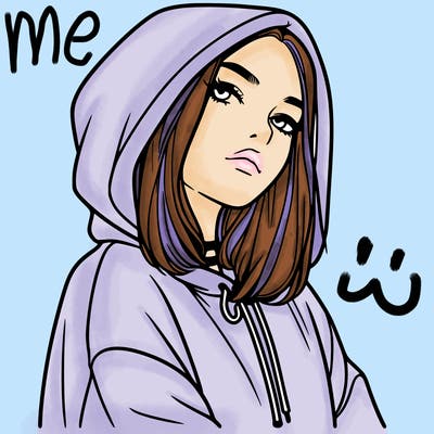 a realistic girl in a hoodie