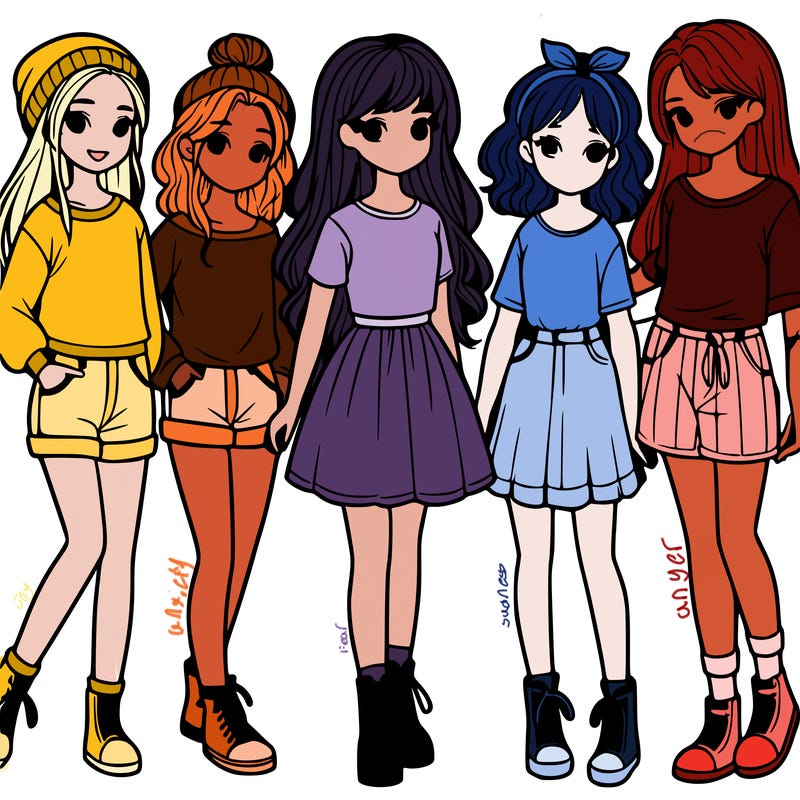 a group of five girls