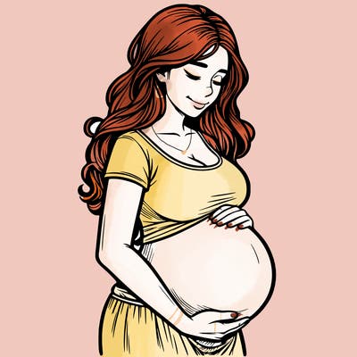woman heavily pregnant realistic