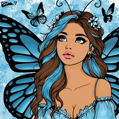 butterfly fairy realistic girl